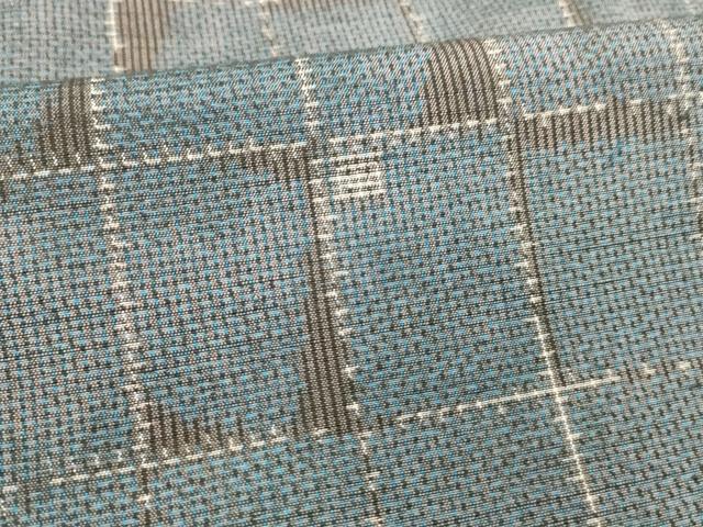 平和屋着物■上質な紬　格子　正絹　逸品　DABC8709cm