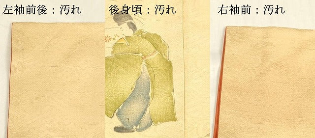 平和屋着物■訪問着 手描き 人物草花文 正絹 逸品 DABC8710cm
