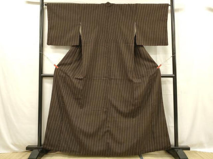 平和屋着物■上質な紬 間道 正絹 逸品 DABC8711cm