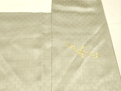 平和屋着物■訪問着 流水草花文 暈し染め 金銀彩 正絹 逸品 DABC8716cm