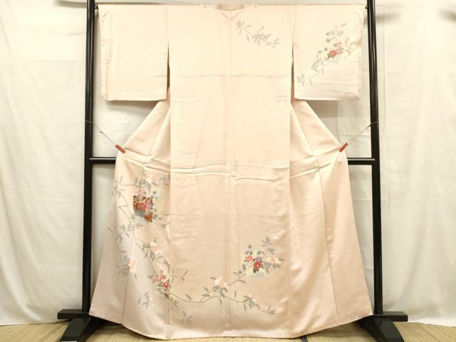 平和屋着物■訪問着 草花文 暈し染め 金彩 正絹 逸品 DABC8720cm