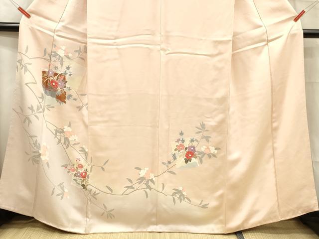 平和屋着物■訪問着 草花文 暈し染め 金彩 正絹 逸品 DABC8720cm
