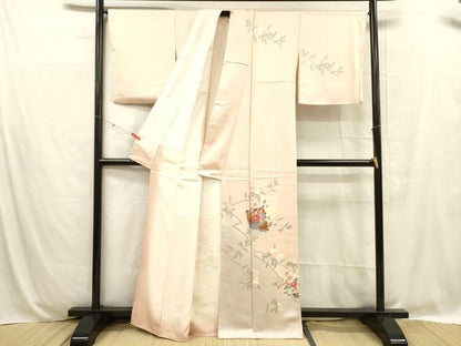 平和屋着物■訪問着 草花文 暈し染め 金彩 正絹 逸品 DABC8720cm