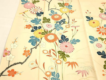 平和屋着物■訪問着 草花文 金彩 正絹 逸品 DABC8722cm