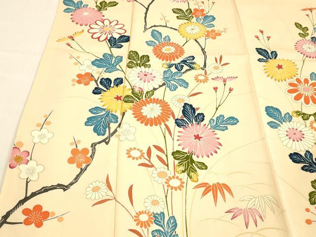 平和屋着物■訪問着 草花文 金彩 正絹 逸品 DABC8722cm