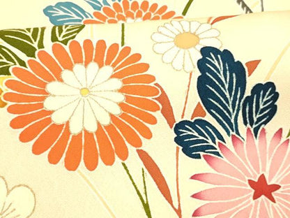 平和屋着物■訪問着 草花文 金彩 正絹 逸品 DABC8722cm