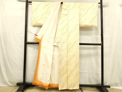 平和屋着物■上質な小紋 絞り 斜線文 正絹 逸品 DABC8723cm