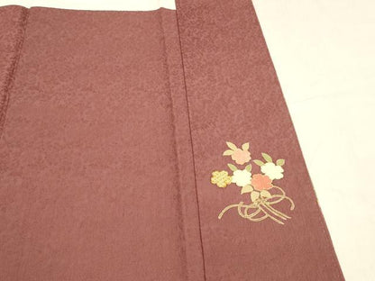 平和屋着物■訪問着 鹿の子草花文 暈し染め 金彩 正絹 逸品 DABC8730cm