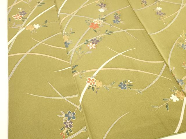 平和屋着物■上質な小紋 枝花文 金彩 正絹 逸品 DABC8732cm