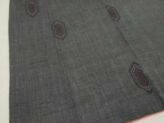 平和屋着物■上質な紬 亀甲柄 正絹 逸品 DABC8735cm