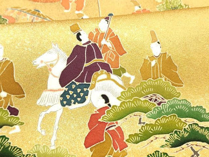 平和屋着物■豪華黒留袖 作家物 人物風景文 暈し染め 金彩 正絹 逸品 DABC8737cm