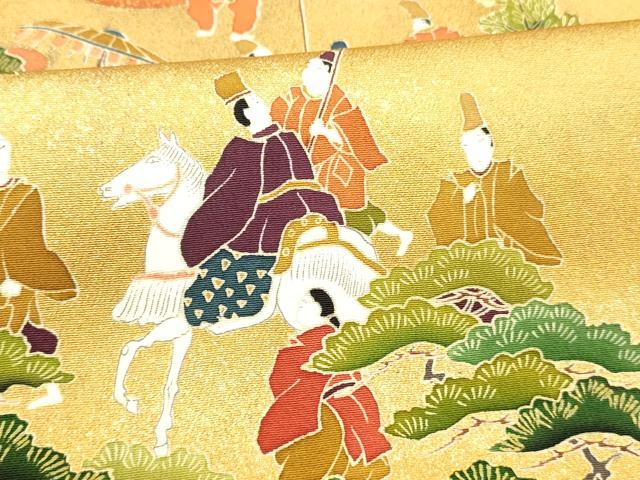 平和屋着物■豪華黒留袖 作家物 人物風景文 暈し染め 金彩 正絹 逸品 DABC8737cm