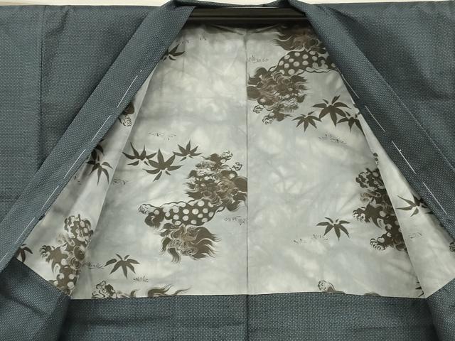 平和屋着物■男性 本場大島紬 アンサンブル 7マルキ 幾何学文様 正絹 逸品 DABC8763cm