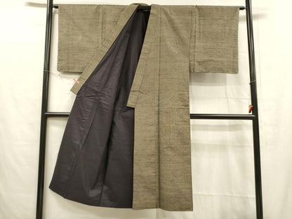 平和屋着物■男性 紬 アンサンブル 霞文 正絹 逸品 DABC8765cm