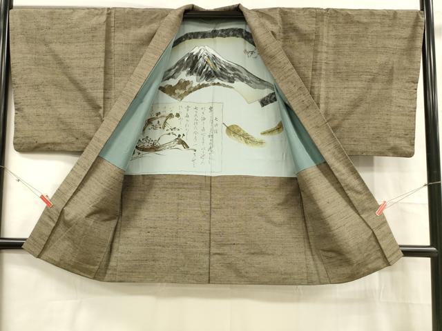 平和屋着物■男性 紬 アンサンブル 霞文 正絹 逸品 DABC8765cm