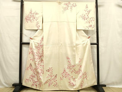 平和屋着物■訪問着 駒刺繍 草花文 正絹 逸品 DABC8774cm
