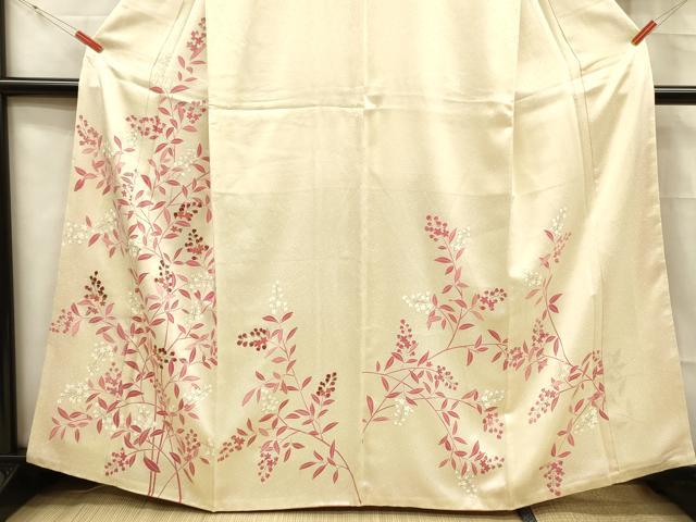 平和屋着物■訪問着 駒刺繍 草花文 正絹 逸品 DABC8774cm