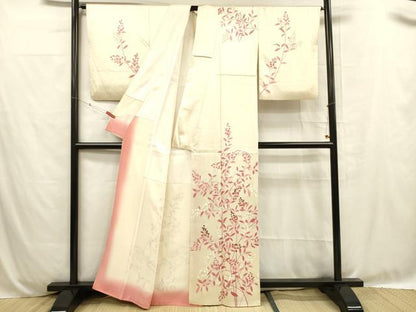 平和屋着物■訪問着 駒刺繍 草花文 正絹 逸品 DABC8774cm