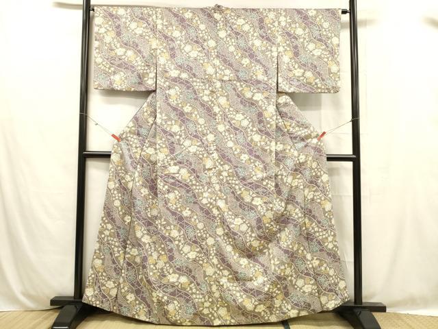 平和屋着物■小紋 絞り 辻が花 洗える着物 DABC8778cm