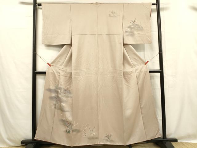 平和屋着物■訪問着 流水草花文 暈し染め 金彩 正絹 逸品 DABC8780cm