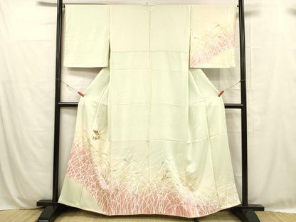平和屋着物■訪問着 刺繍 枝花文 暈し染め 金彩 正絹 逸品 DABC8781cm