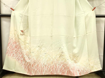 平和屋着物■訪問着 刺繍 枝花文 暈し染め 金彩 正絹 逸品 DABC8781cm