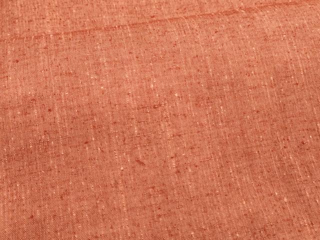 平和屋着物■上質な紬 銀朱色 正絹 逸品 DABC8785cm