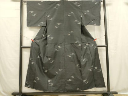 平和屋着物■本場大島紬 地空き 抽象文様 正絹 逸品 未使用 DABC8786cm
