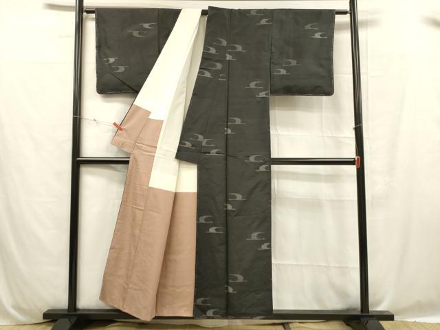 平和屋着物■本場大島紬 地空き 抽象文様 正絹 逸品 未使用 DABC8786cm