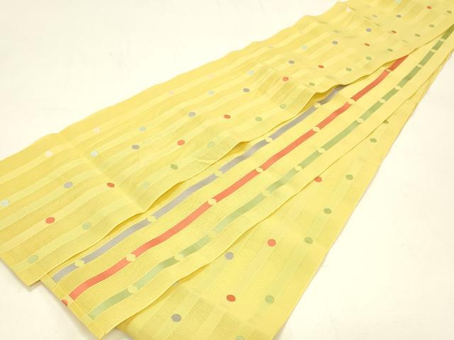 平和屋着物＊夏物 本場筑前博多織 半幅帯 丸間道 正絹 逸品 DABC8789cm