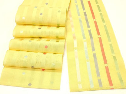 平和屋着物＊夏物 本場筑前博多織 半幅帯 丸間道 正絹 逸品 DABC8789cm