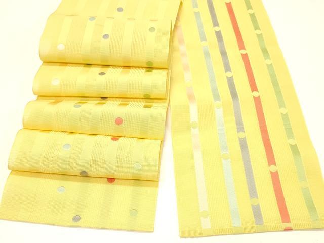 平和屋着物＊夏物 本場筑前博多織 半幅帯 丸間道 正絹 逸品 DABC8789cm