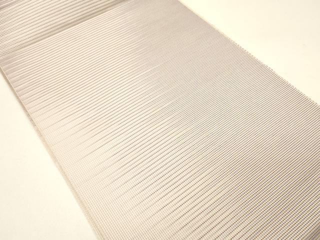 平和屋着物＊夏物　本場筑前博多織　八寸名古屋帯　横段文　博多金ラベル　証紙付き　松装織物謹製　正絹　逸品　DABC8791cm