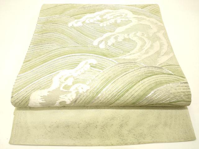 平和屋着物＊夏物 太鼓柄袋帯 駒刺繍 立波文 正絹 逸品 DABC8792cm