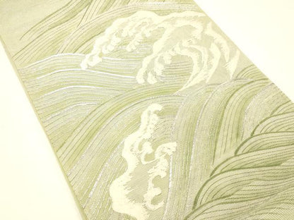 平和屋着物＊夏物 太鼓柄袋帯 駒刺繍 立波文 正絹 逸品 DABC8792cm
