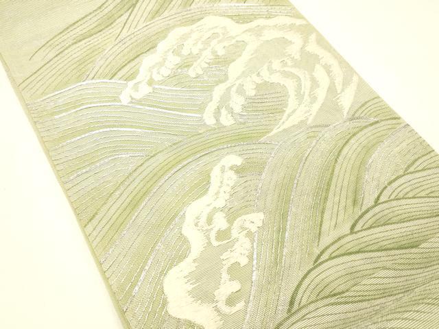 平和屋着物＊夏物 太鼓柄袋帯 駒刺繍 立波文 正絹 逸品 DABC8792cm