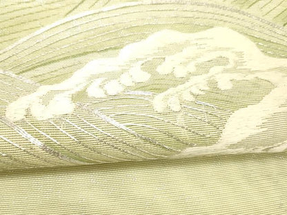 平和屋着物＊夏物 太鼓柄袋帯 駒刺繍 立波文 正絹 逸品 DABC8792cm