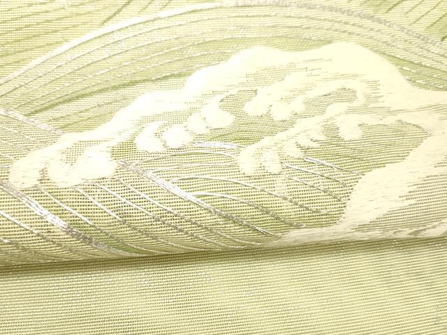平和屋着物＊夏物 太鼓柄袋帯 駒刺繍 立波文 正絹 逸品 DABC8792cm