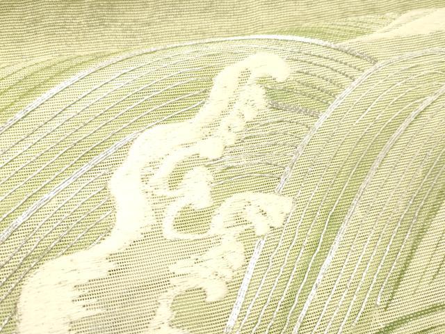 平和屋着物＊夏物 太鼓柄袋帯 駒刺繍 立波文 正絹 逸品 DABC8792cm