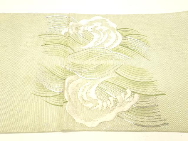 平和屋着物＊夏物 太鼓柄袋帯 駒刺繍 立波文 正絹 逸品 DABC8792cm