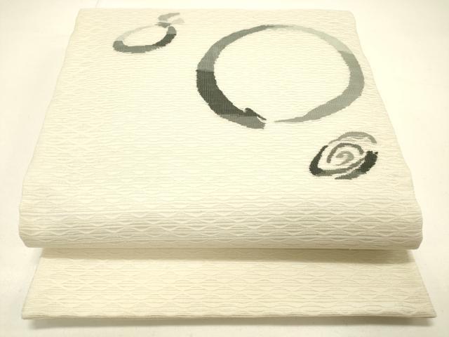 平和屋着物▽太鼓柄袋帯 スリーシーズン 春夏秋 すくい織 丸文 正絹 逸品 DABC8795cm