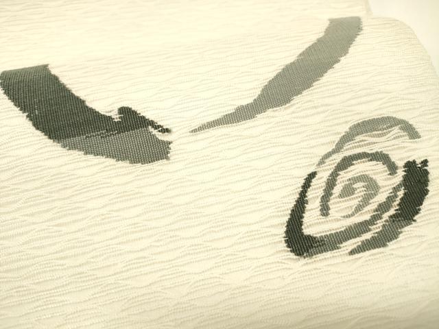 平和屋着物▽太鼓柄袋帯 スリーシーズン 春夏秋 すくい織 丸文 正絹 逸品 DABC8795cm