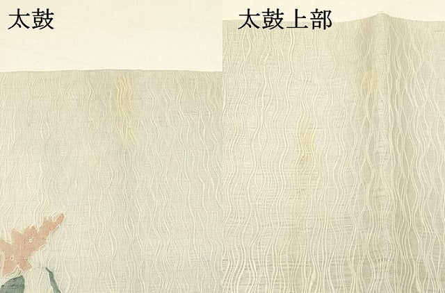 平和屋着物＊夏物 六通柄袋帯 草花文 正絹 逸品 DABC8796cm