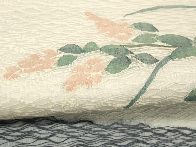 平和屋着物＊夏物 六通柄袋帯 草花文 正絹 逸品 DABC8796cm