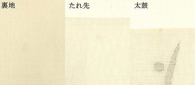 平和屋着物＊夏物 太鼓柄袋帯 草花文 金銀糸 正絹 逸品 DABC8797cm