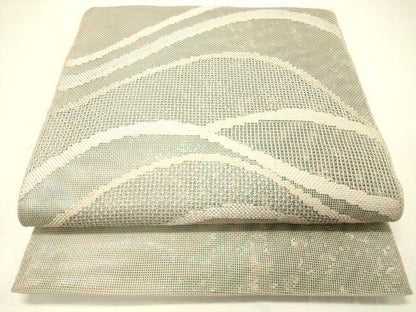 平和屋着物＊夏物 六通柄袋帯 流水文 銀糸 引箔 正絹 逸品 DABC8799cm