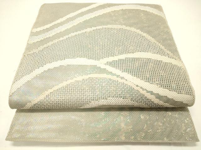 平和屋着物＊夏物 六通柄袋帯 流水文 銀糸 引箔 正絹 逸品 DABC8799cm
