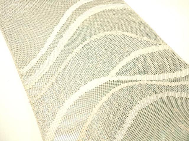 平和屋着物＊夏物 六通柄袋帯 流水文 銀糸 引箔 正絹 逸品 DABC8799cm