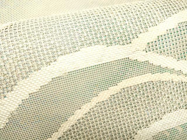 平和屋着物＊夏物 六通柄袋帯 流水文 銀糸 引箔 正絹 逸品 DABC8799cm