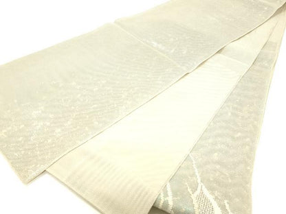 平和屋着物＊夏物 六通柄袋帯 流水文 銀糸 引箔 正絹 逸品 DABC8799cm